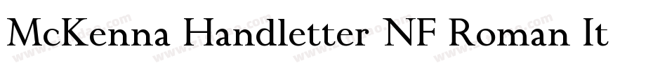 McKenna Handletter NF Roman Italic字体转换
